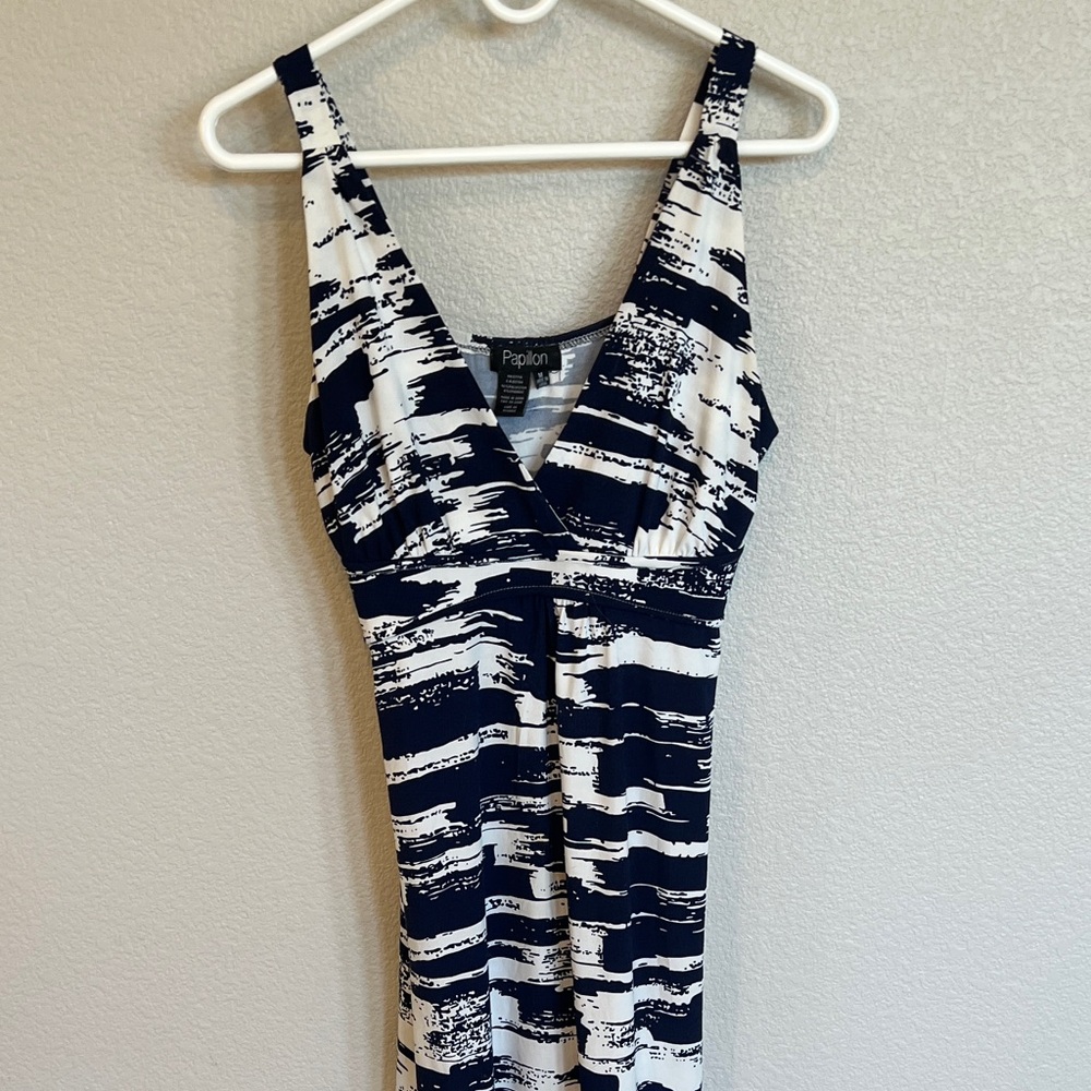 Papillon Blanc Long Black and White Dress